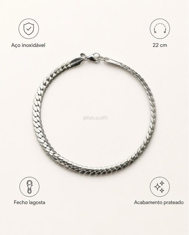 Pulseira Grumet Escama de Peixe em Aço Inoxidável