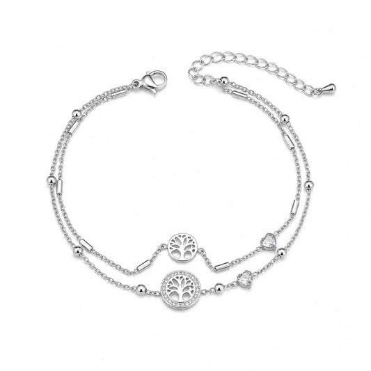 Pulseira Dupla Árvore da Vida em aço inoxidável na foto principal