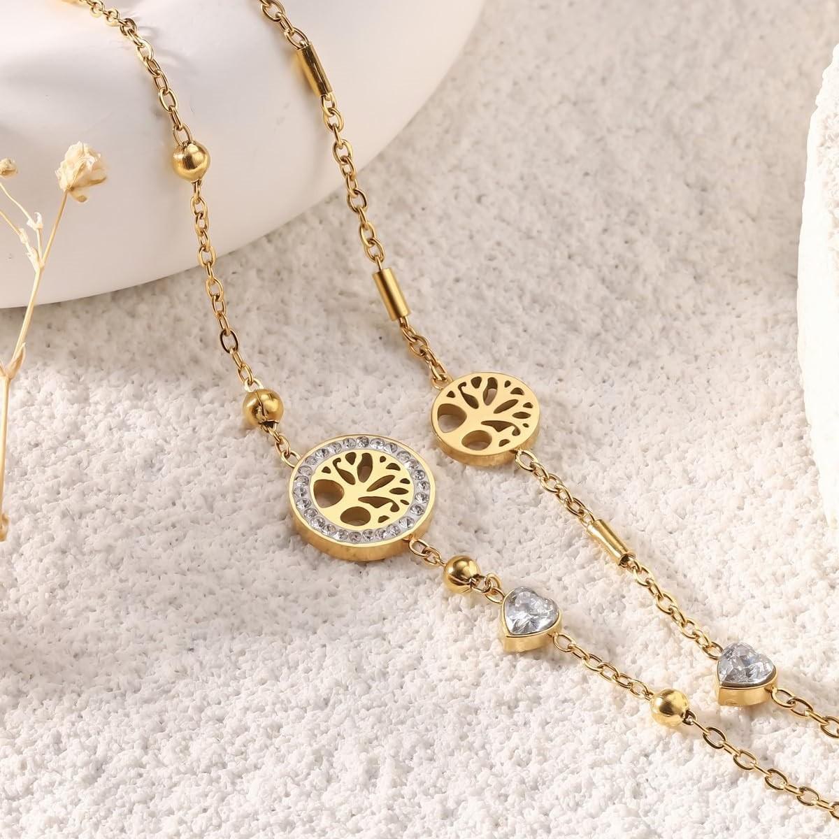 Pulseira dupla na variação dourado