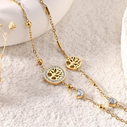 Pulseira dupla na variação dourado