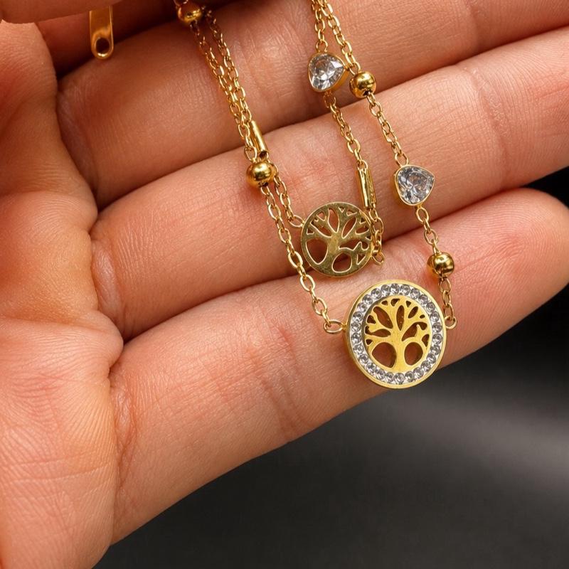 Pulseira dupla na variação prata