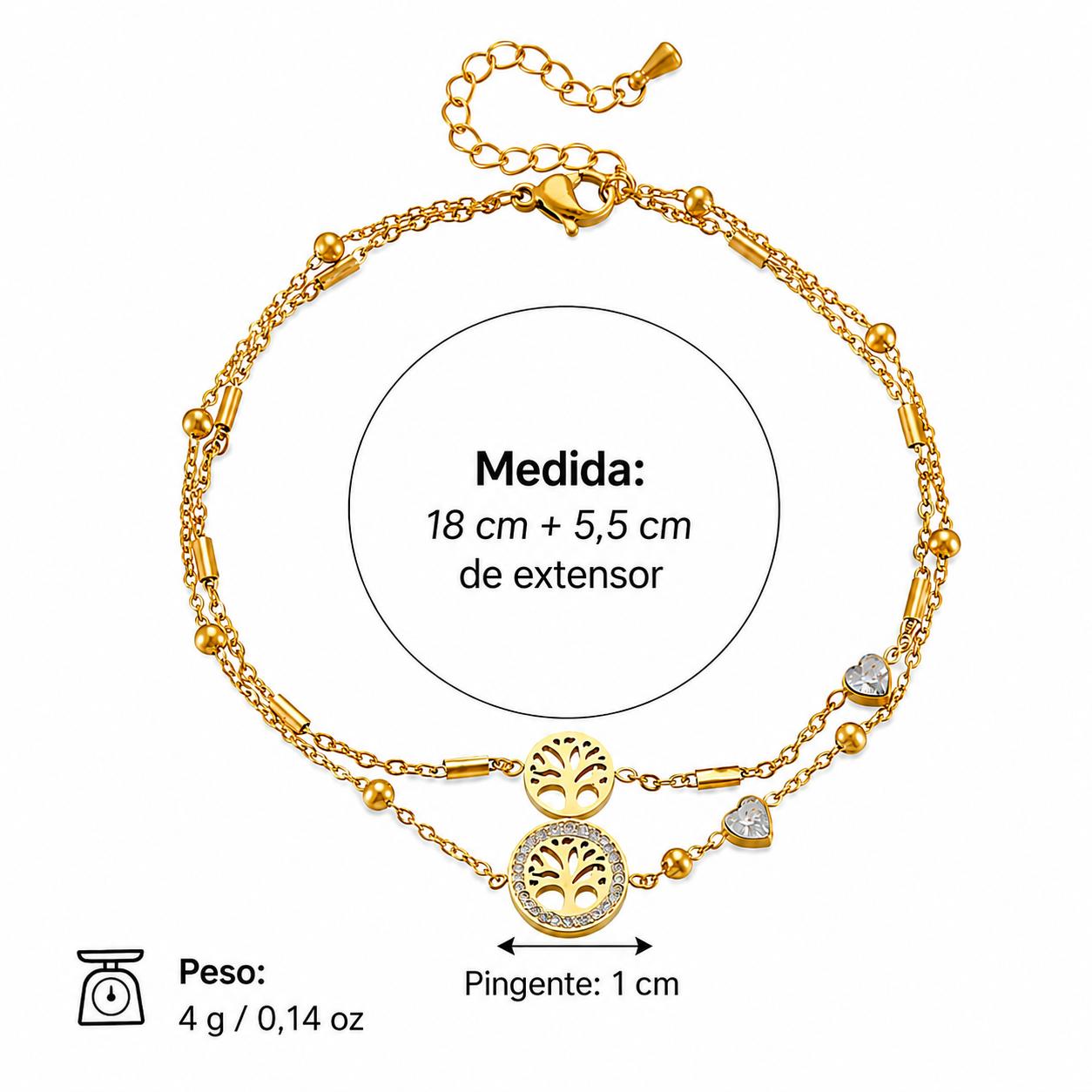 Pingente Árvore da Vida com detalhes em strass