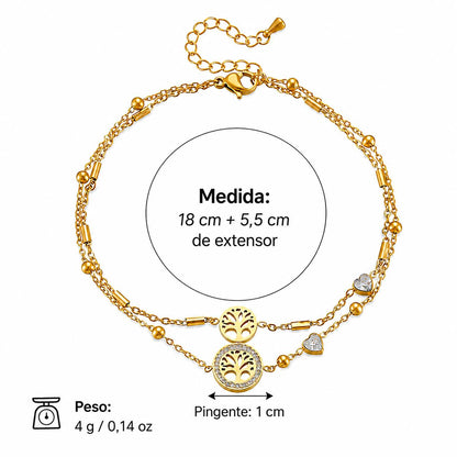 Pingente Árvore da Vida com detalhes em strass