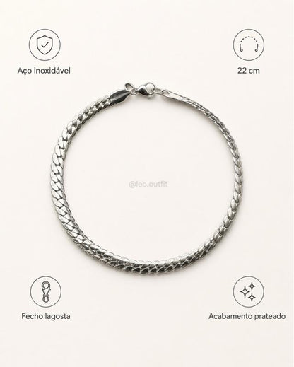 Pulseira Grumet Escama de Peixe em Aço Inoxidável